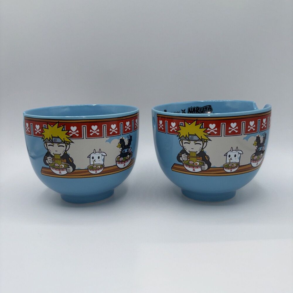 Lot of 2 Tokidoki Naruto Shippuden Ramen Noodle 2002 Bowls-No Chopsticks-FLAW